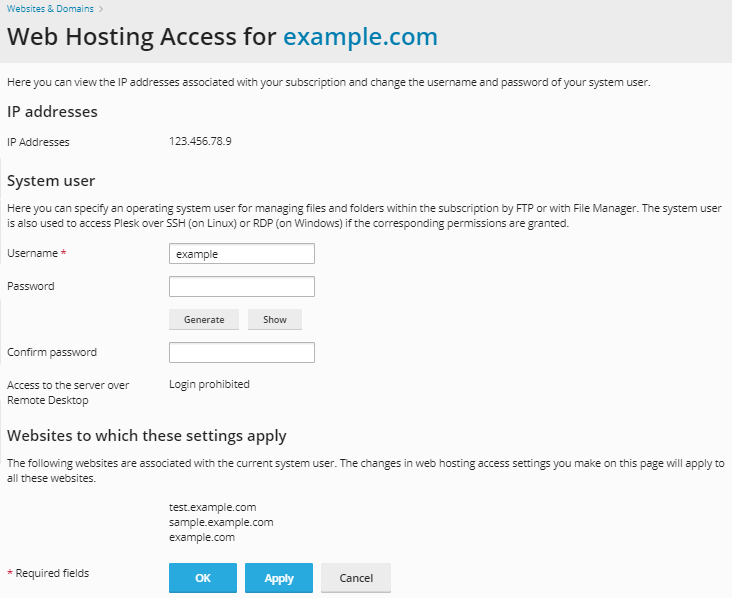 plesk18 update ftp credentials